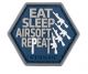 HEX Patch:Eat Sleep Airsoft Repeat - PVC